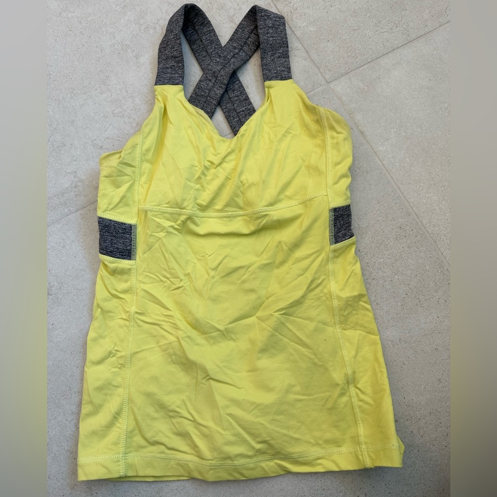 Lululemon yellow work out top